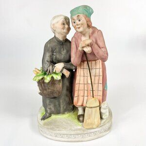 Lefton Gossiping Old Ladies Figurine 4724 Hand-Painted Ceramic Vintage Collectib